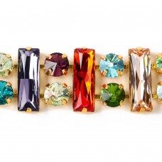 rectangle round  rhinestones cup chains